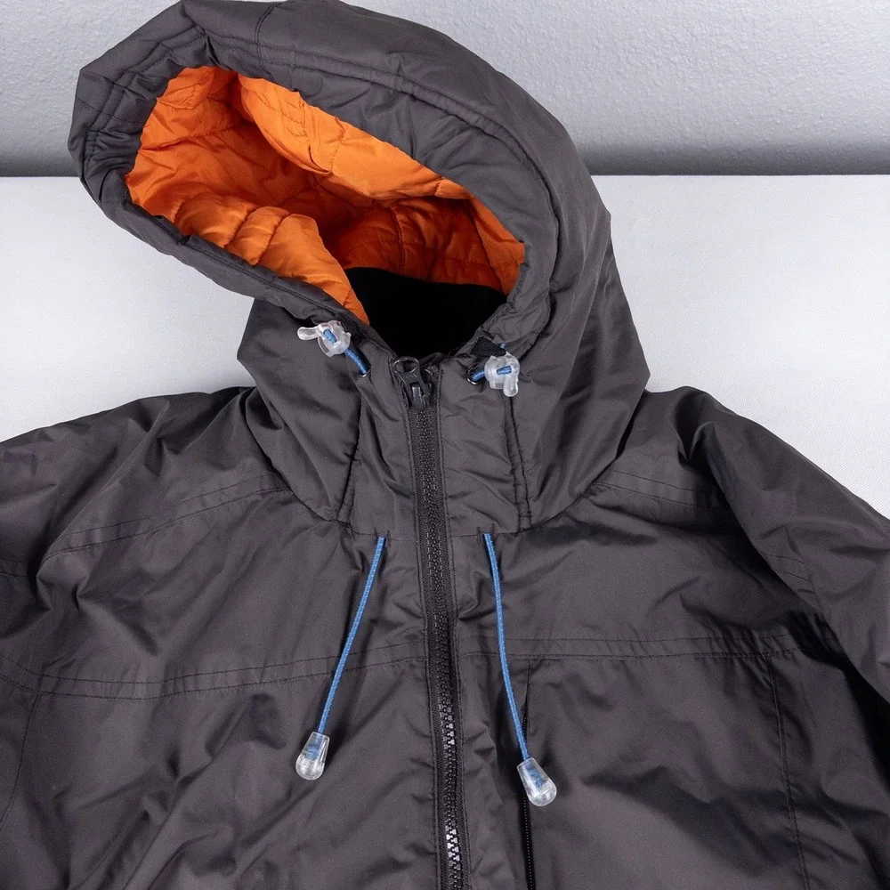 Howies‎ Waterproof Jacket Womens L Brown Quilted Lining Hooded Gorpcore Coat